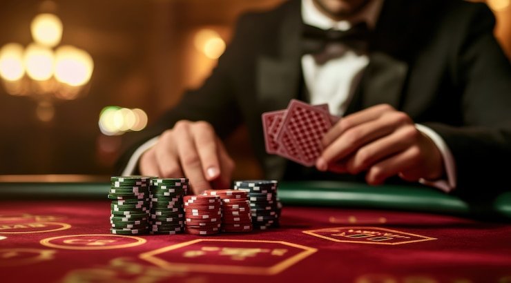 Meja roulette demo dengan tampilan dealer langsung dan riwayat putar