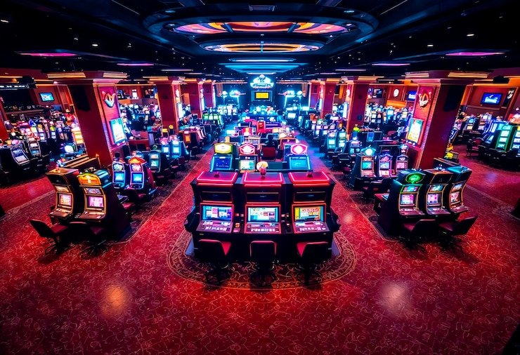 Layar baccarat dengan dealer langsung dan tabel permainan interaktif